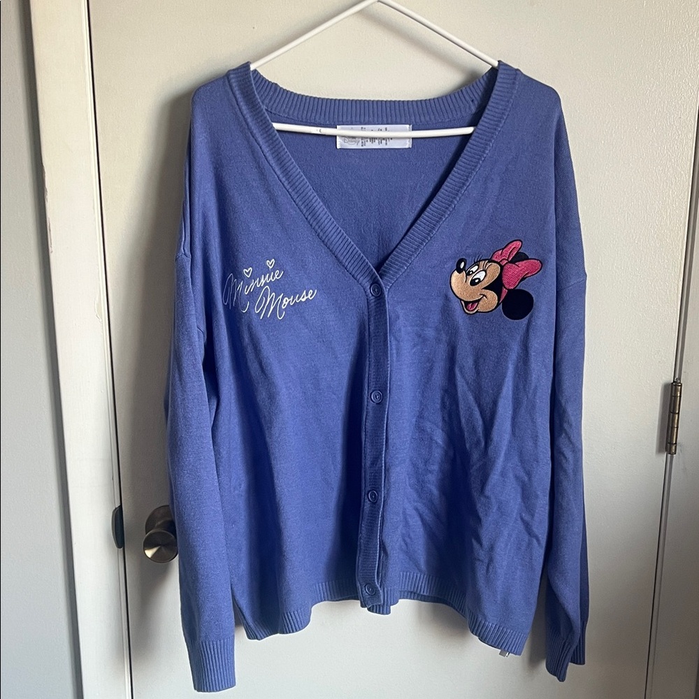 Disney Blue Minnie Mouse V-Neck Cardigan Sweater